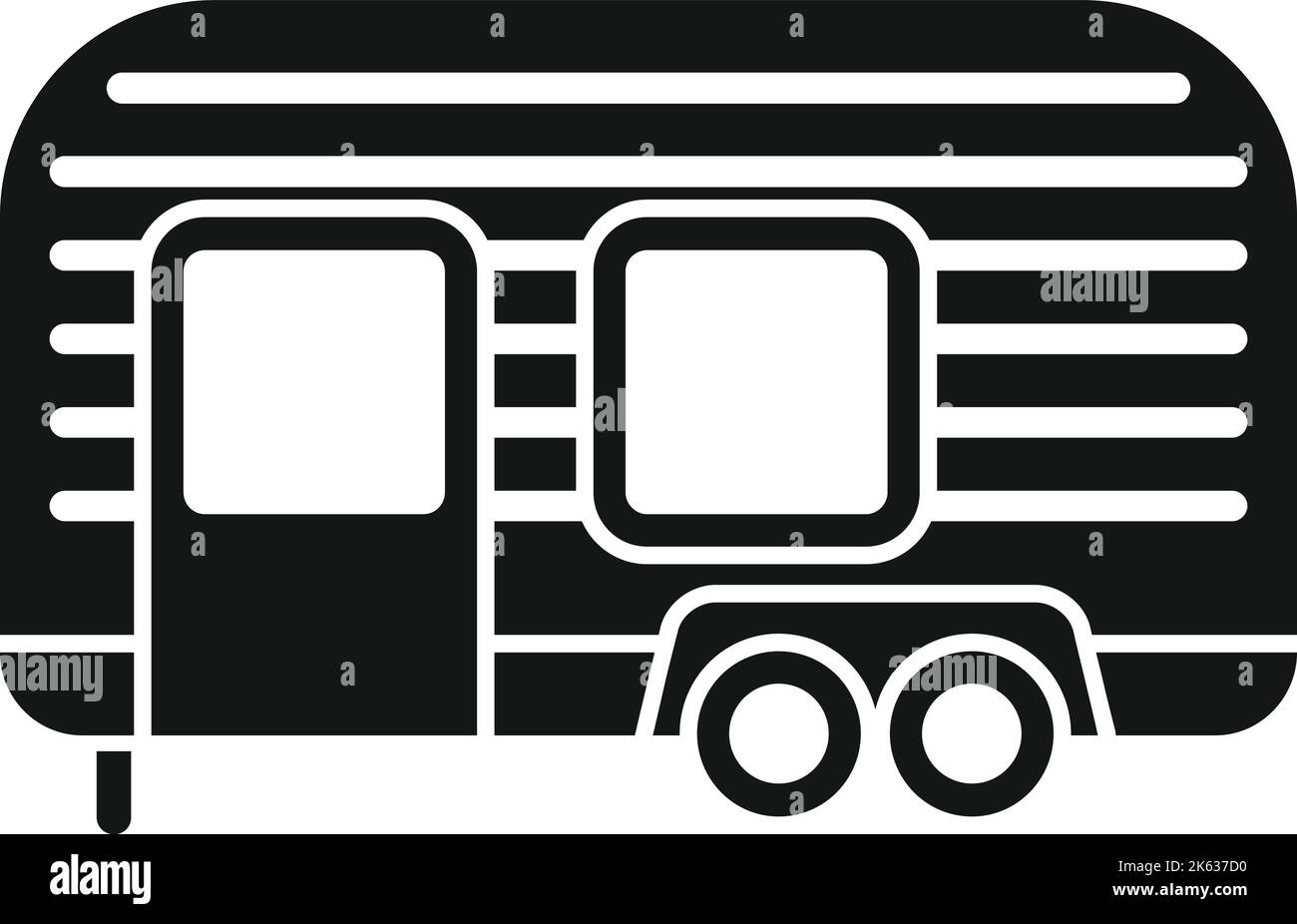 Icona rimorchio ricreativo semplice vettore. Camper. Bus automatico Illustrazione Vettoriale