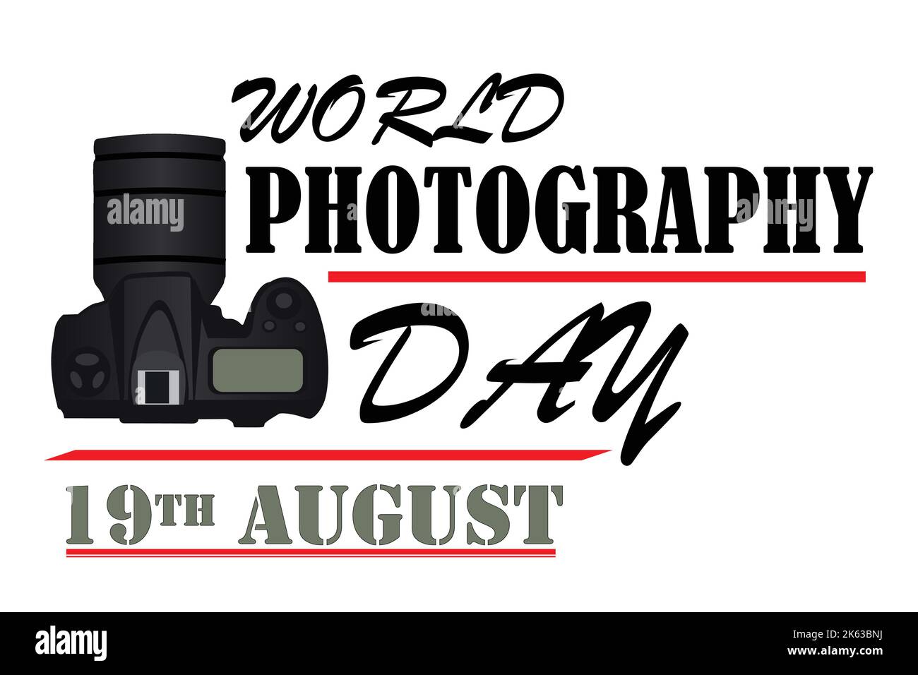 Banner Vector Design per la Giornata Mondiale della fotografia 19th agosto Illustrazione Vettoriale