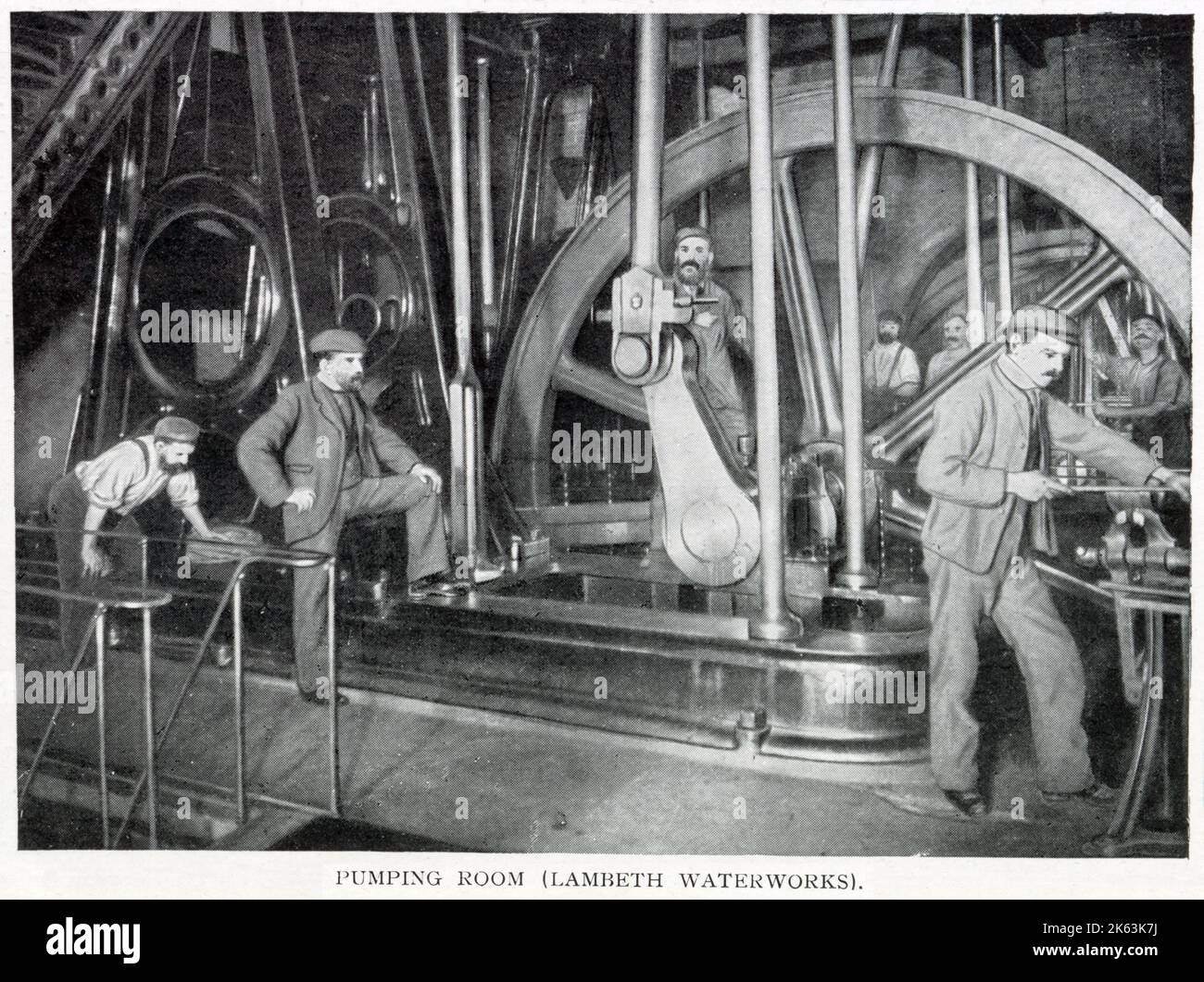 Lambeth Waterworks, che fornisce acqua dolce a parti del sud di Londra, fotografa la sala pompante. Foto Stock