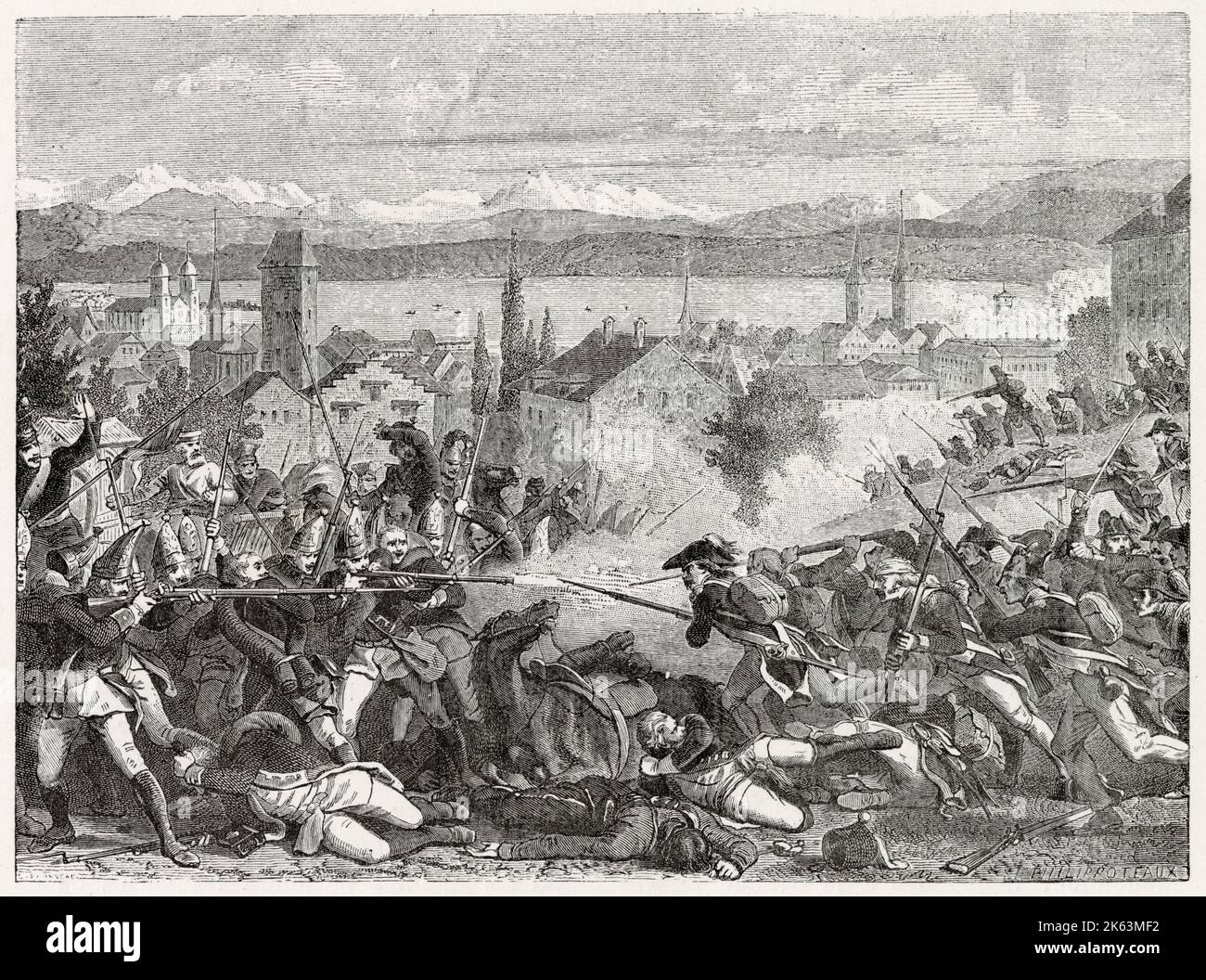 La battaglia di Zurigo - una pesante sconfitta inflitta ai francesi dalle forze russe Foto Stock La battaglia di Zurigo - una pesante sconfitta inflitta ai francesi dalle forze russe Foto Stock