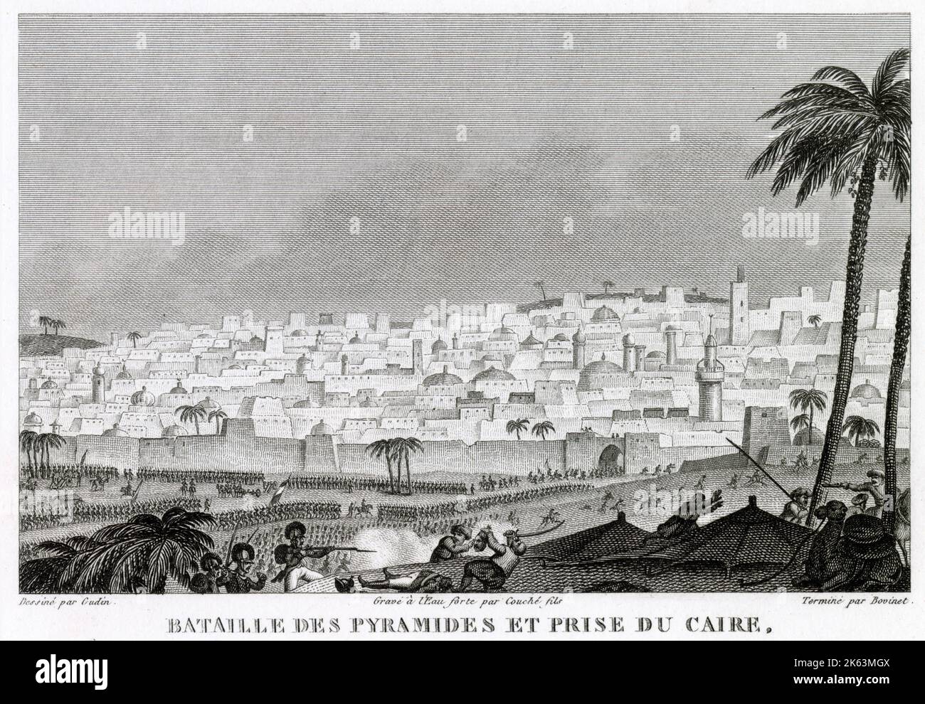 I francesi prendono il Cairo dopo la battaglia delle piramidi Data: 21 luglio 1798 Foto Stock