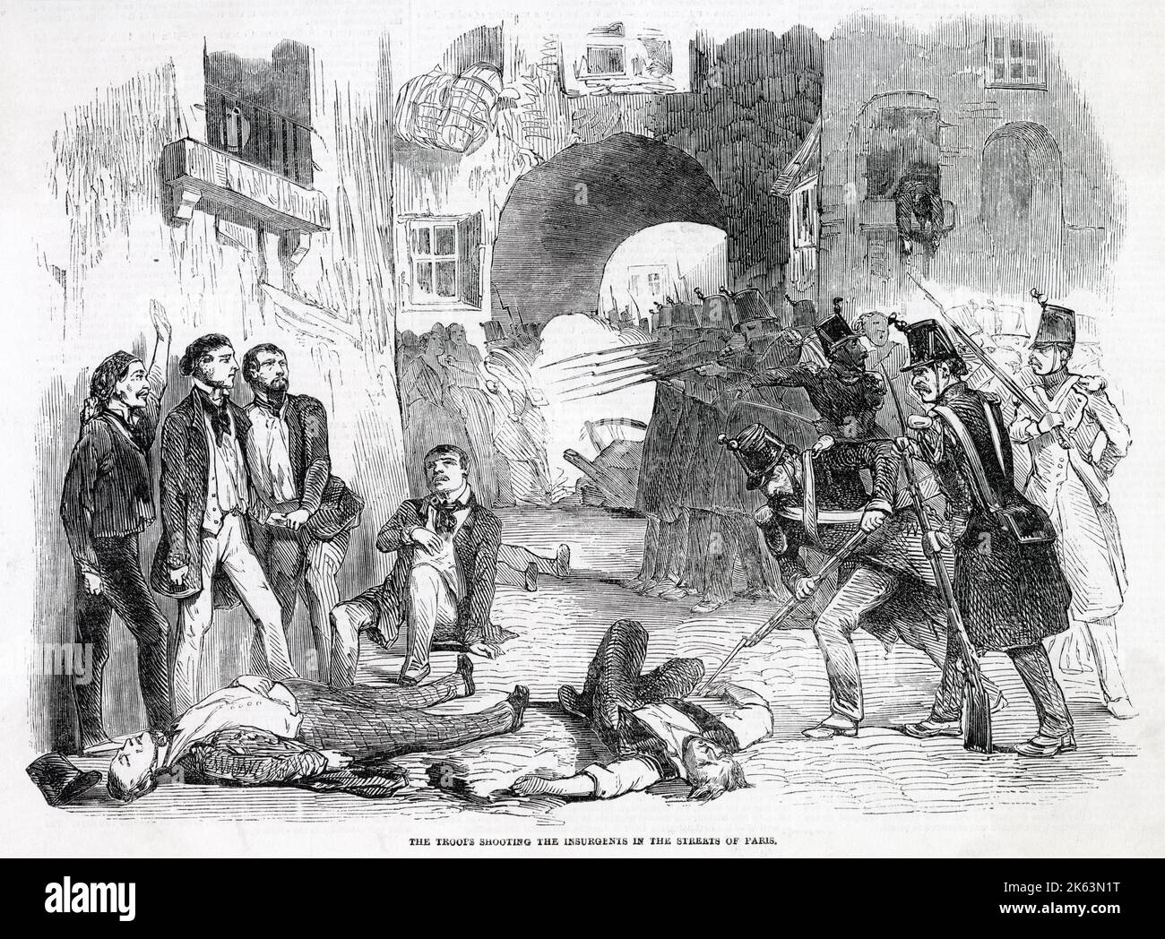Mettere a tacere l'opposizione al Tempio di Parigi, dopo il colpo di Stato di Luigi Napoleone del 2 dicembre 1851 Foto Stock