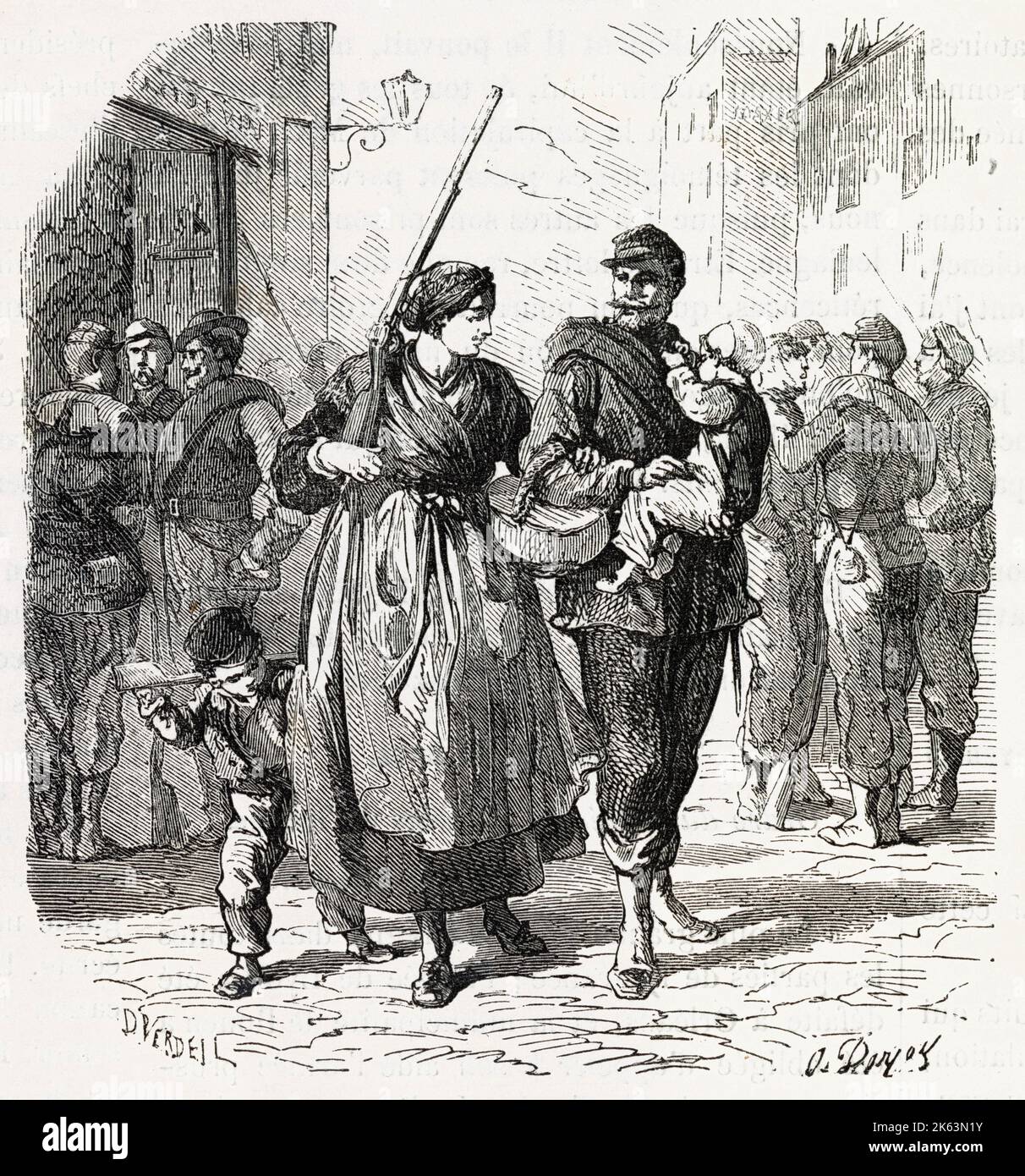 La "Garde National" durante l'assedio di Parigi. Foto Stock