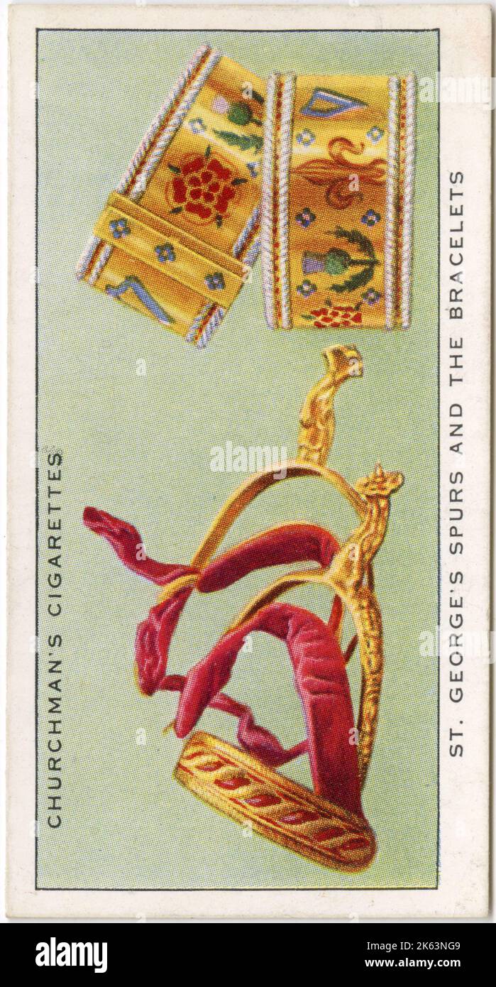 GIOIELLI DELLA CORONA D'INGHILTERRA gli Spur di San Giorgio (che rappresentano la Knighthood del Re) e i Bracelets (sincerità) Data: 20th ° secolo Foto Stock