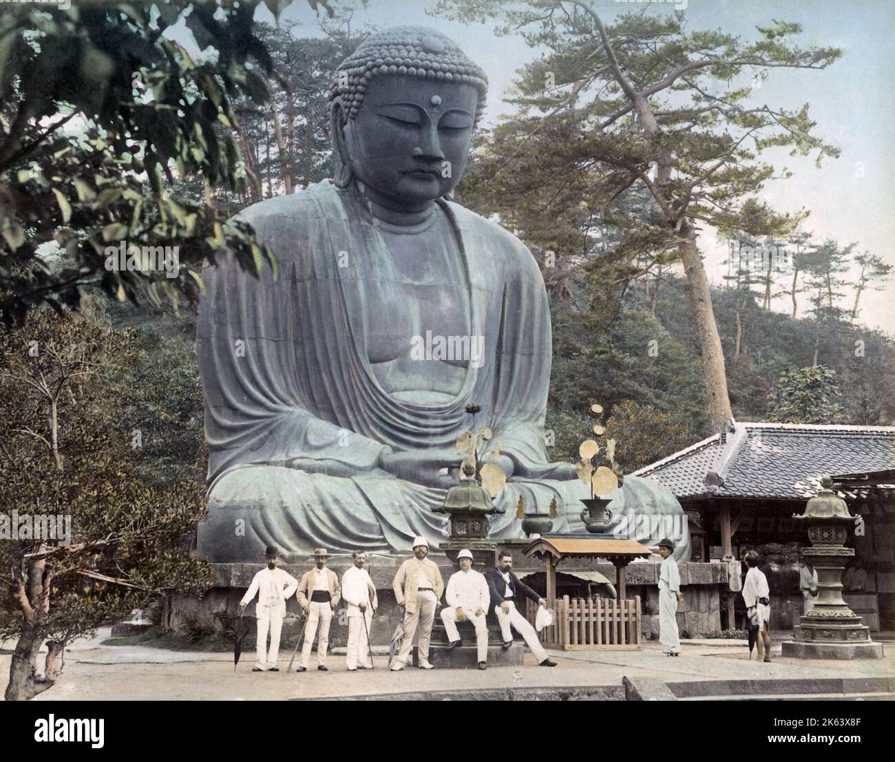 Daibutsu, statua del Buddha, Kamakura, Giappone, circa 1890 Foto Stock