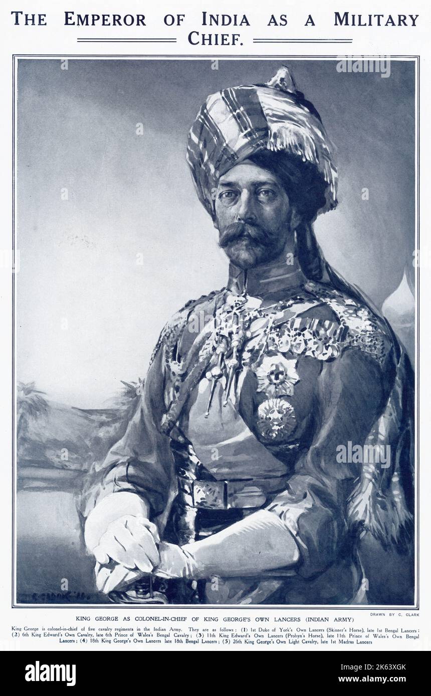 Re Giorgio V, Imperatore dell'India come capo militare dal 6 maggio 1910 fino alla sua morte nel 1936. Data: 1911 Foto Stock