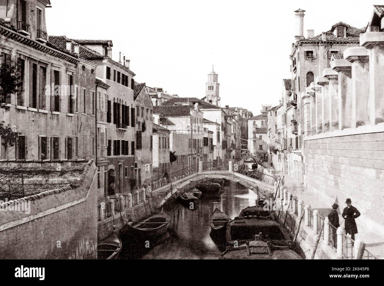 C.1890 Italia Venezia Venezia - Canal e ponte Foto Stock