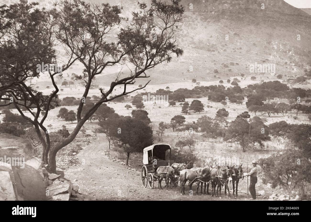 Fotografia d'annata del XIX secolo: Little Hell, Elandsberg, Road to Barberton, Sudafrica. Foto Stock