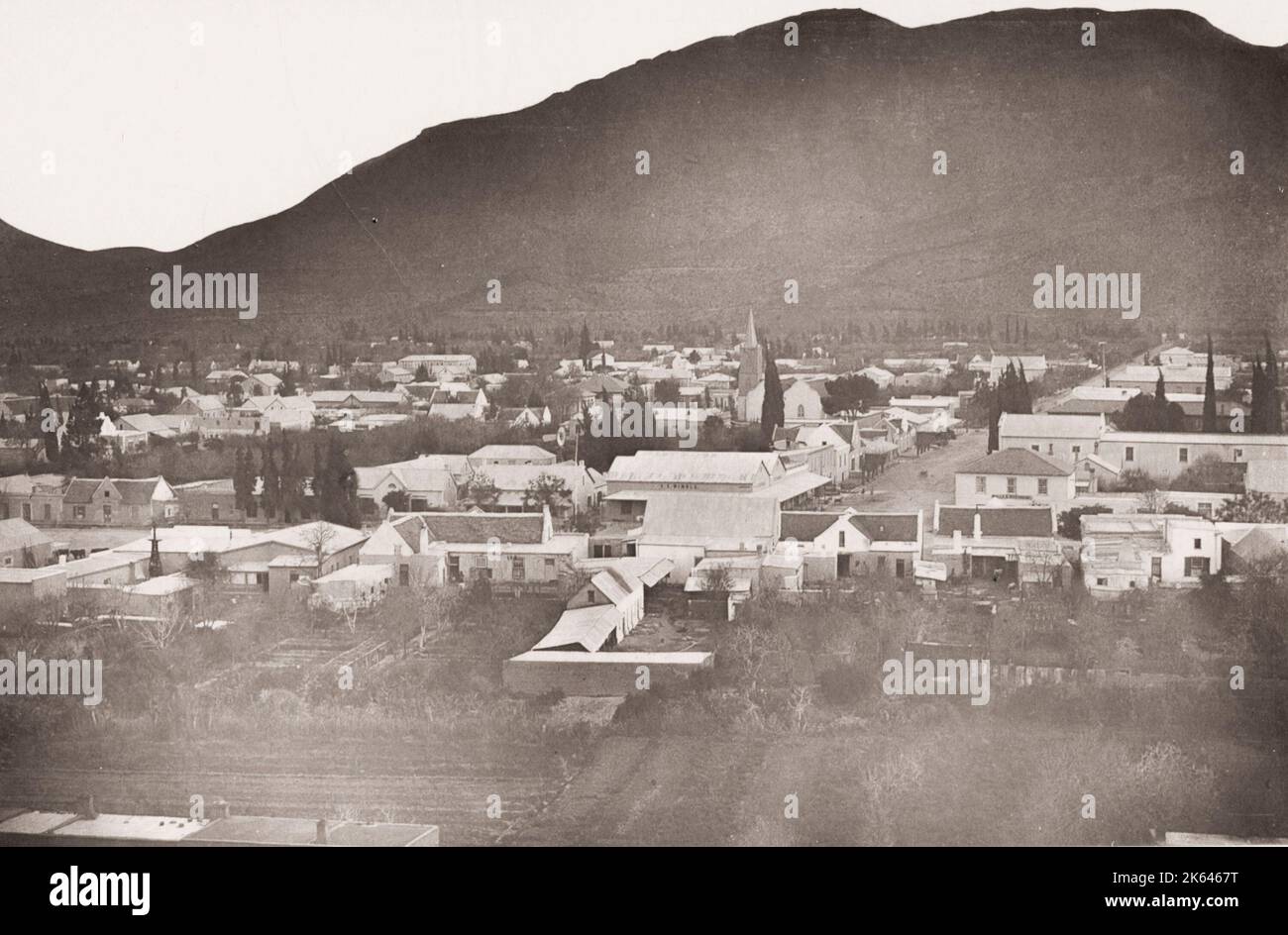 Foto d'annata del XIX secolo: Graaff-Reinet è una città della provincia del Capo Orientale del Sud Africa. Foto Stock