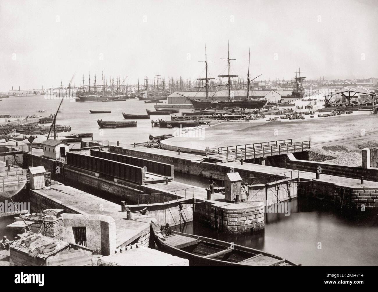 Porto di Alessandria, Egitto, c.1880's Foto Stock