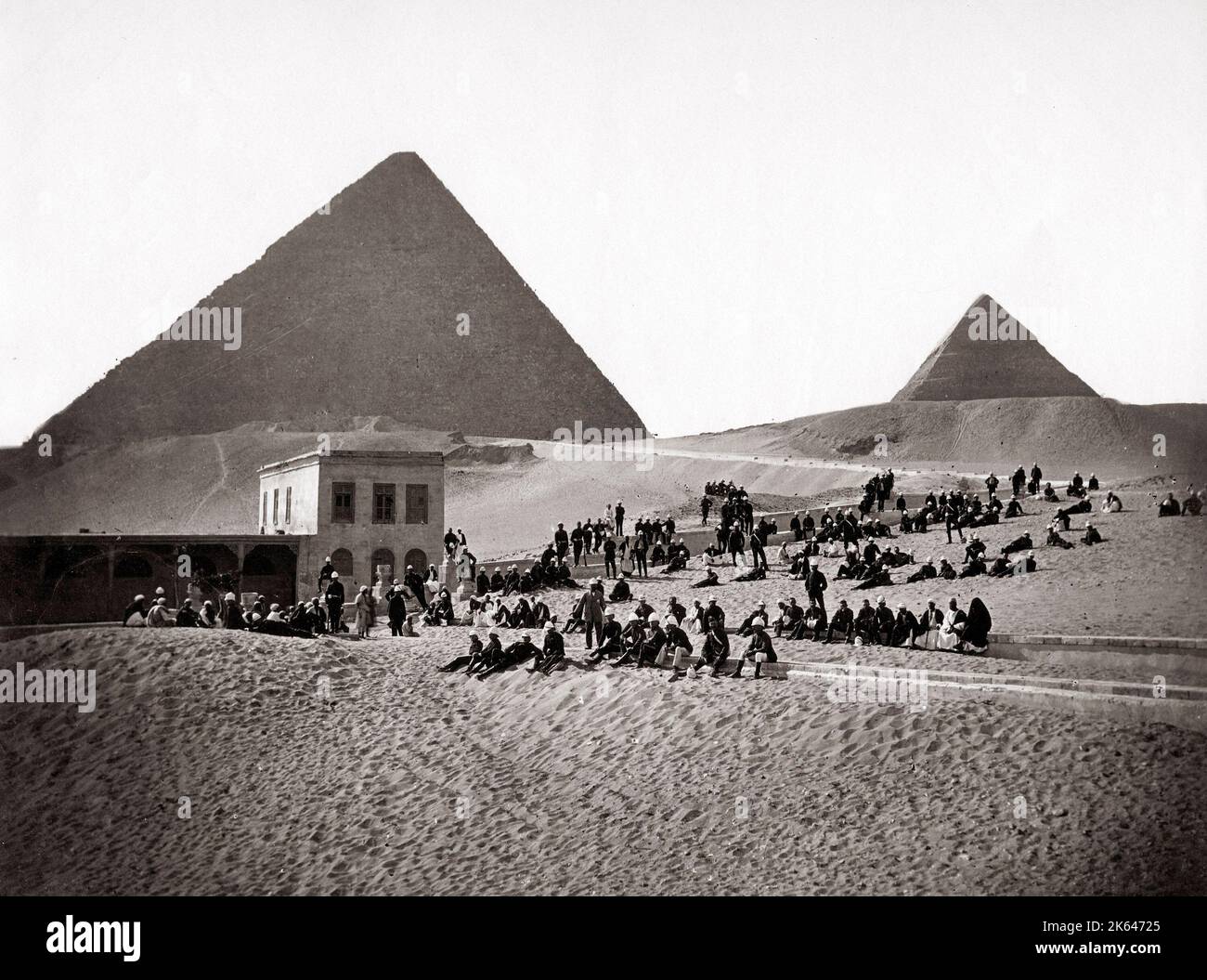 Esercito britannico reggimento presso la Sfinge, Egitto, c.1880's Foto Stock