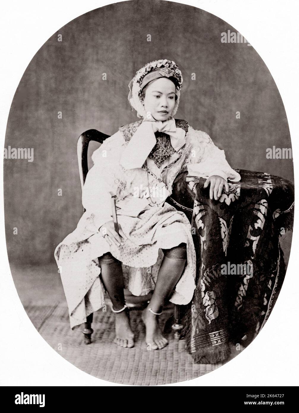 1880 Asia sud-orientale - Thailandia, Siam, Regina, principessa, membro della famiglia reale, forse una moglie del re Mongkut Foto Stock