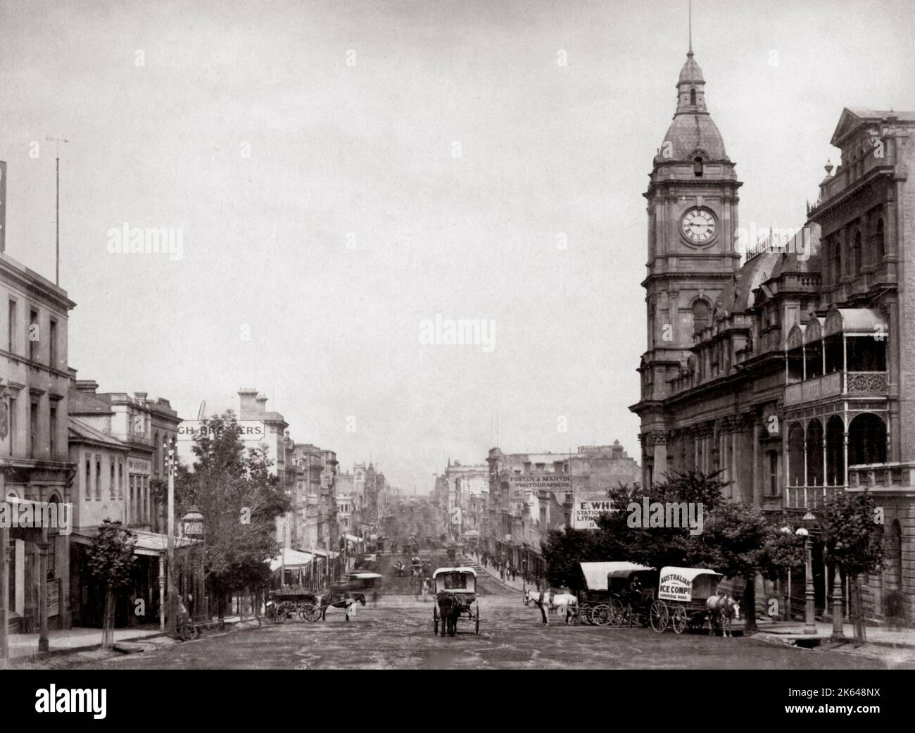 C.1880s Australia, Collins Street, Melbourne Foto Stock