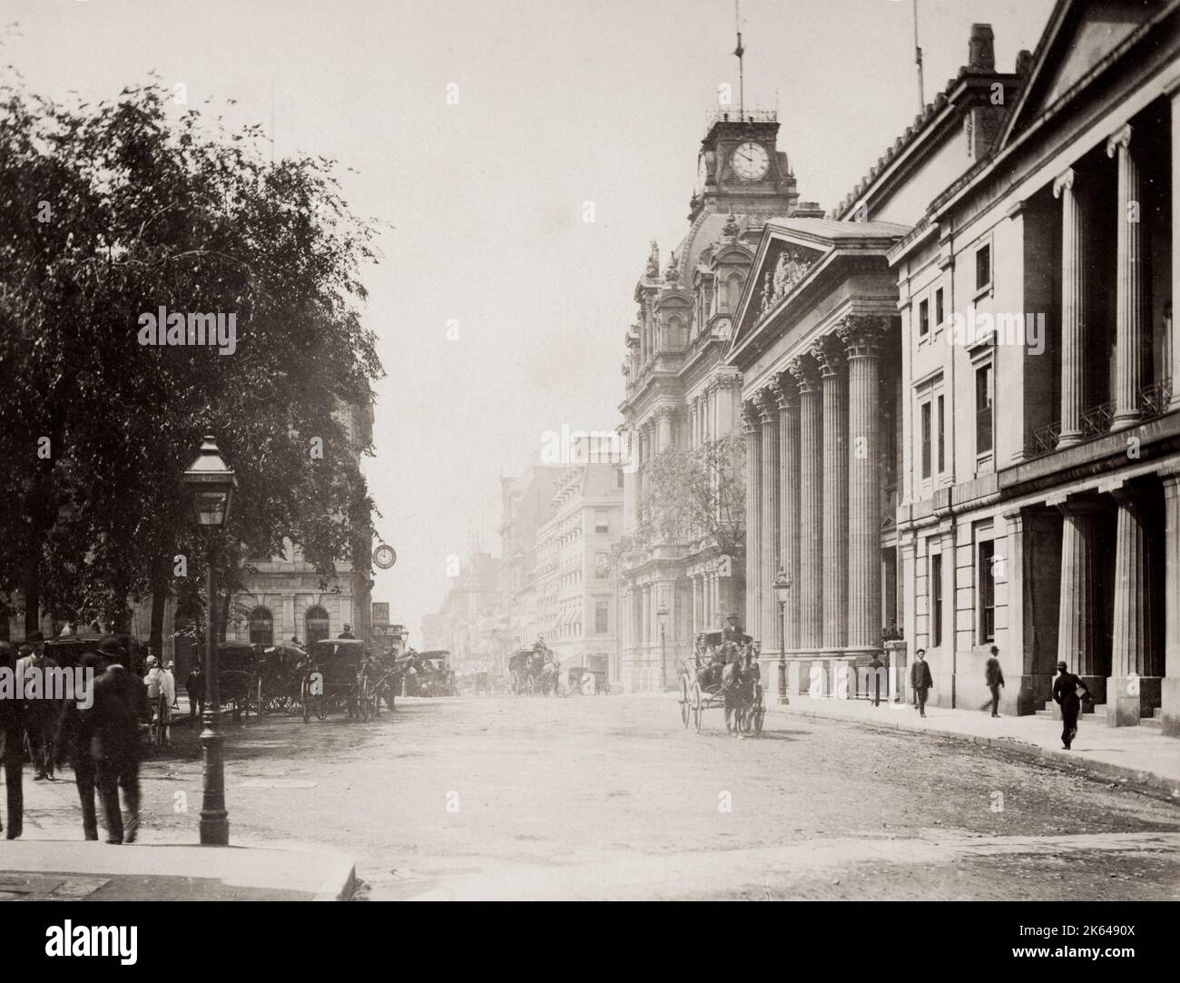 Fotografia d'epoca del XIX secolo: Saint Jacques Street, o St. James Street, è una strada importante a Montreal, Quebec, Canada. Foto Stock