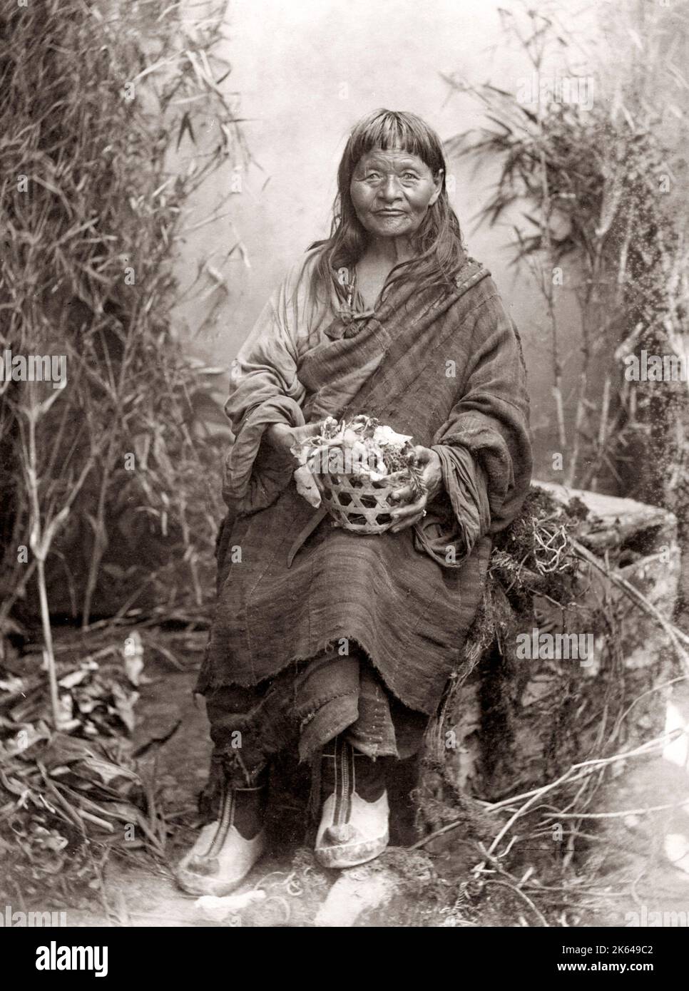 Beggar donna da Ghoom, India, c.1880 Foto Stock