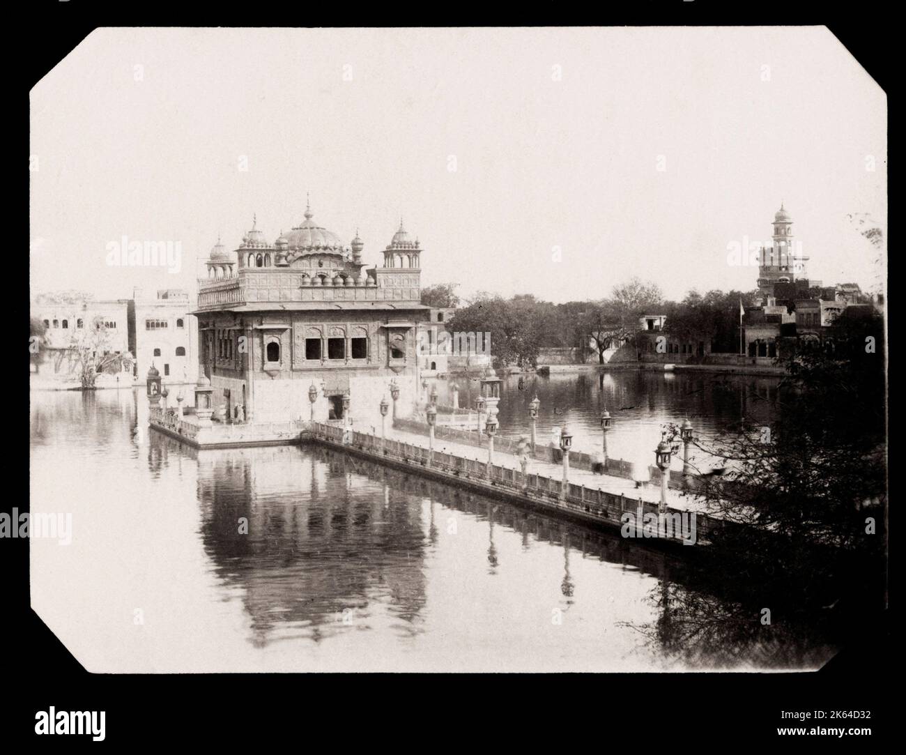 Fotografia d'epoca del XIX secolo: Tempio d'oro di Sikh, Amritsar, Umritsar, India. Foto Stock