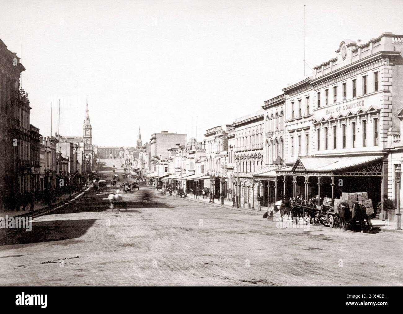 C. 1890 Australia - Collins Street Melbourne Foto Stock