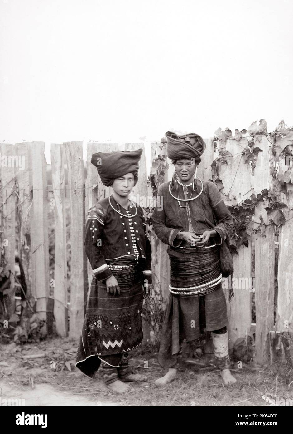 C. 1880 India Birmania - donne Kachin Foto Stock