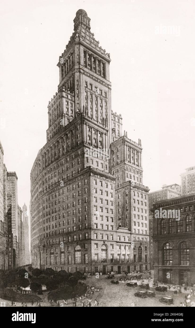 Fotografia di stampa d'epoca dei primi del XX secolo: Standard Oil Building, Manhattan, New York, anni '20. Foto Stock