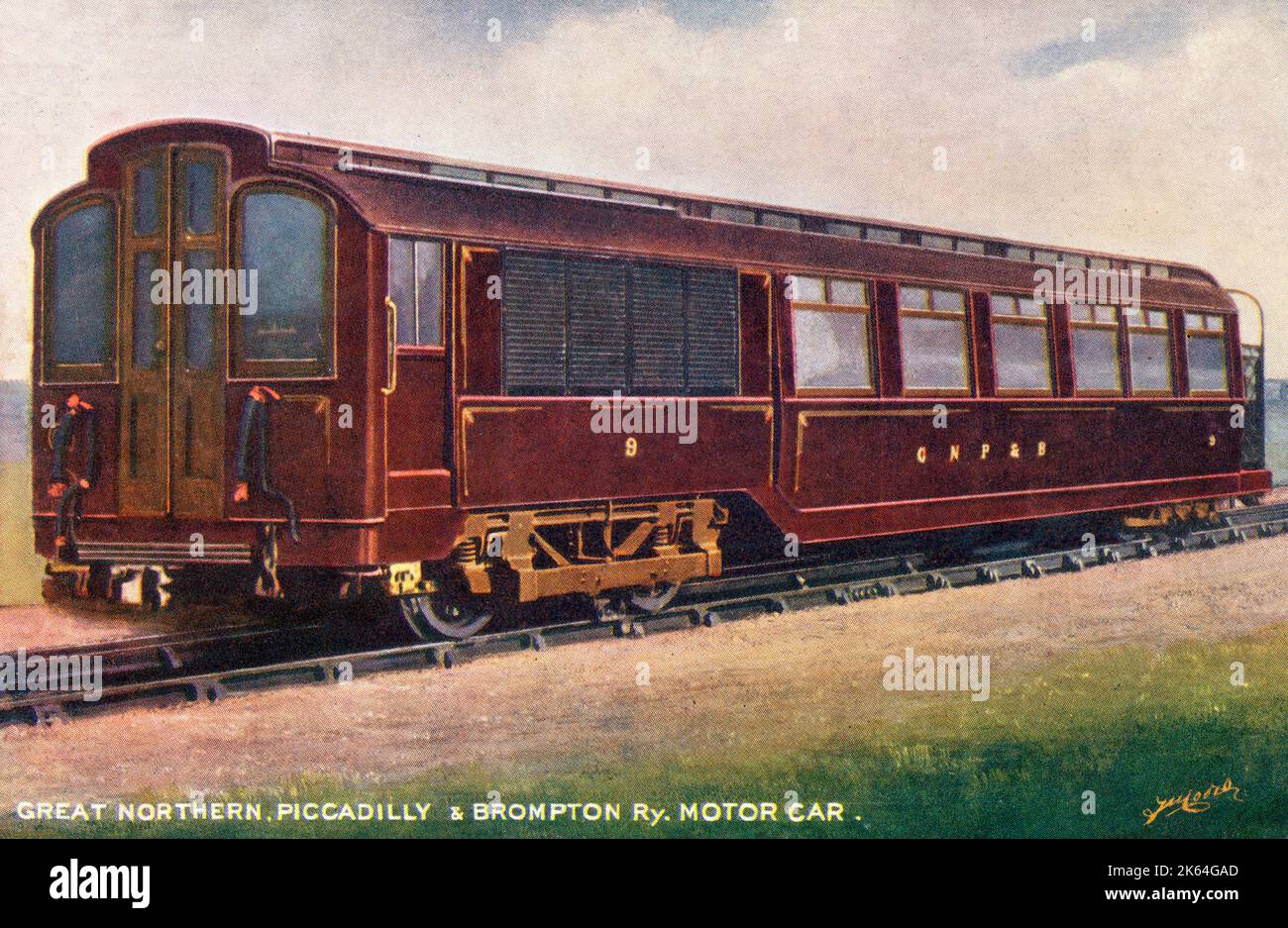 Great Northern, Piccadilly e Brompton Railway Motor Car. (In esecuzione su quella che è la moderna Piccadilly Line come parte della rete metropolitana di Londra). Foto Stock