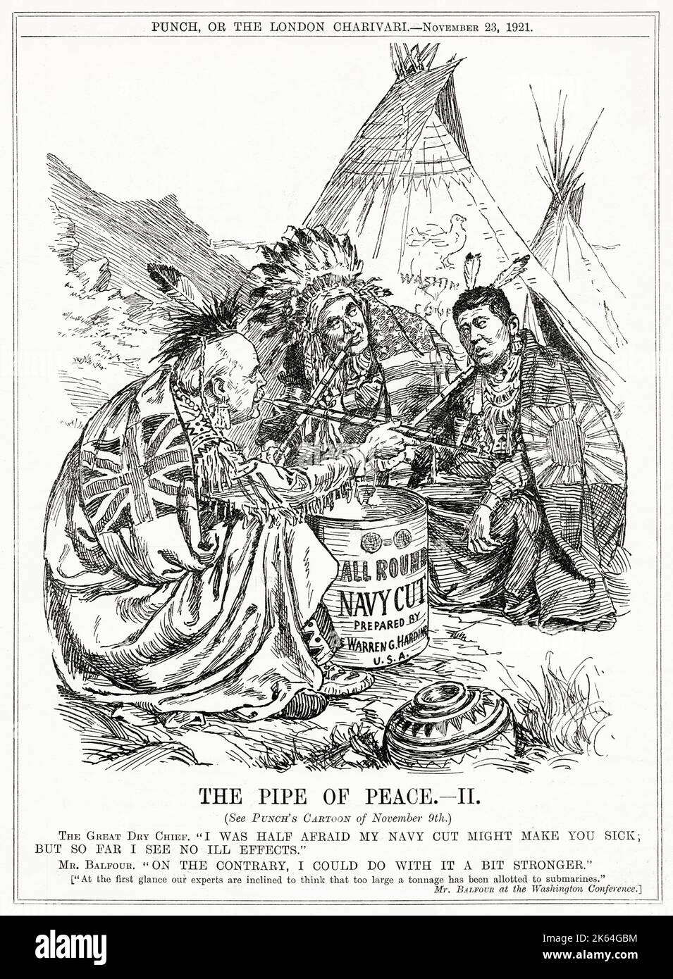 Il grande capo secco. "Temevo per metà che il mio taglio della marina ti facesse star male, ma finora non vedo effetti negativi." Signor Balfour. Al contrario, potrei farne un po' più forte. Foto Stock