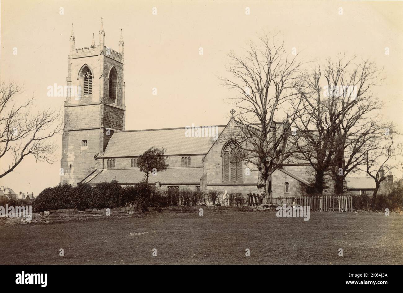 St Mary's Church, Lymm, Cheshire, ora un edificio classificato di grado II. Foto Stock