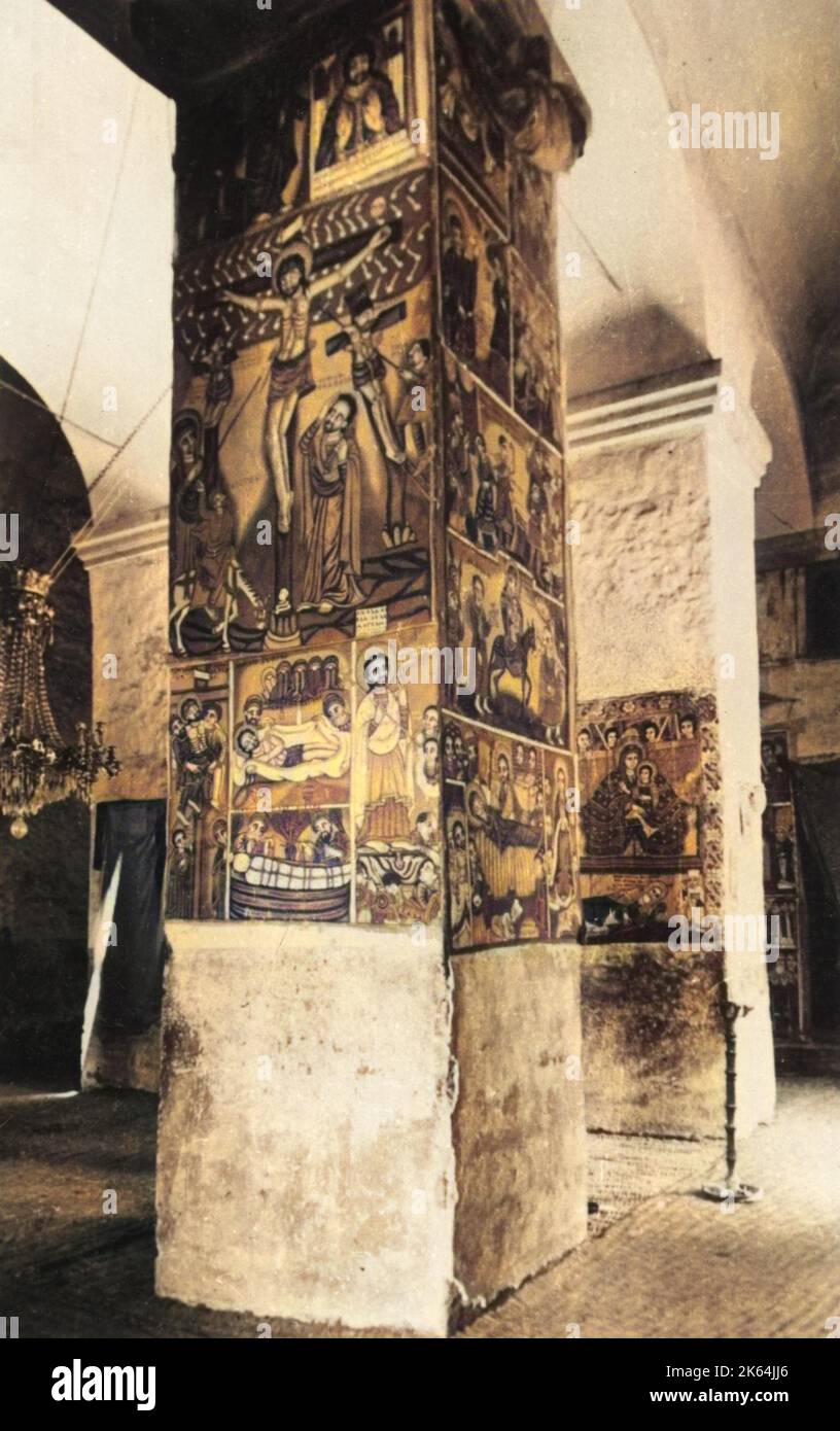 L'interno di una delle Chiese cristiane copte di Axum, Ehiopia. Foto Stock