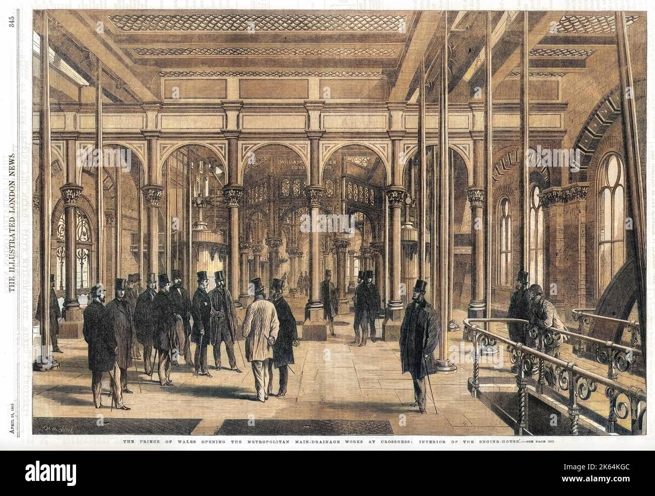 London Metropolitan Main Drainage : la parte meridionale del promontorio lavora a Crossness (circa 3 km sotto Woolwich) - vista interna. Foto Stock