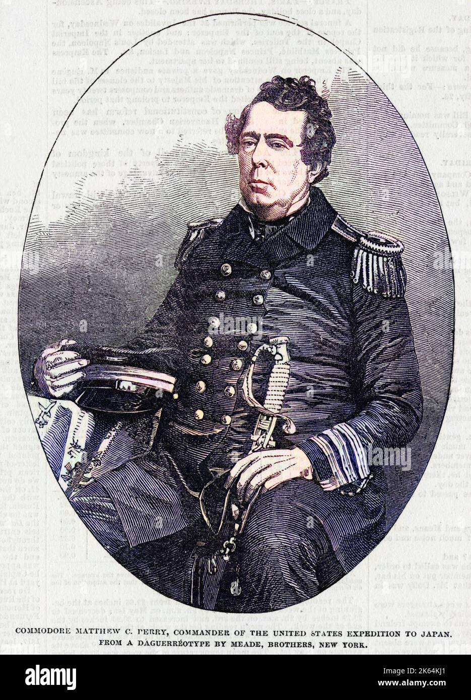 MATTHEW CALBRAITH PERRY (1794 - 1858), comandante navale degli Stati Uniti, negoziatore del trattato di riferimento con il Giappone, 14 luglio 1853. Foto Stock