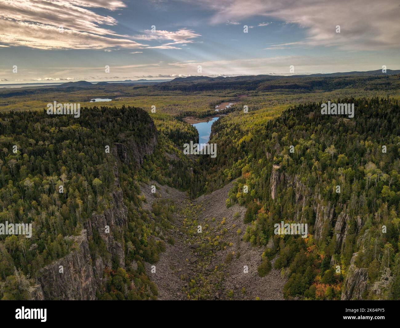 Ouimet Canyon Valley Gorge Vista del paesaggio Foto Stock