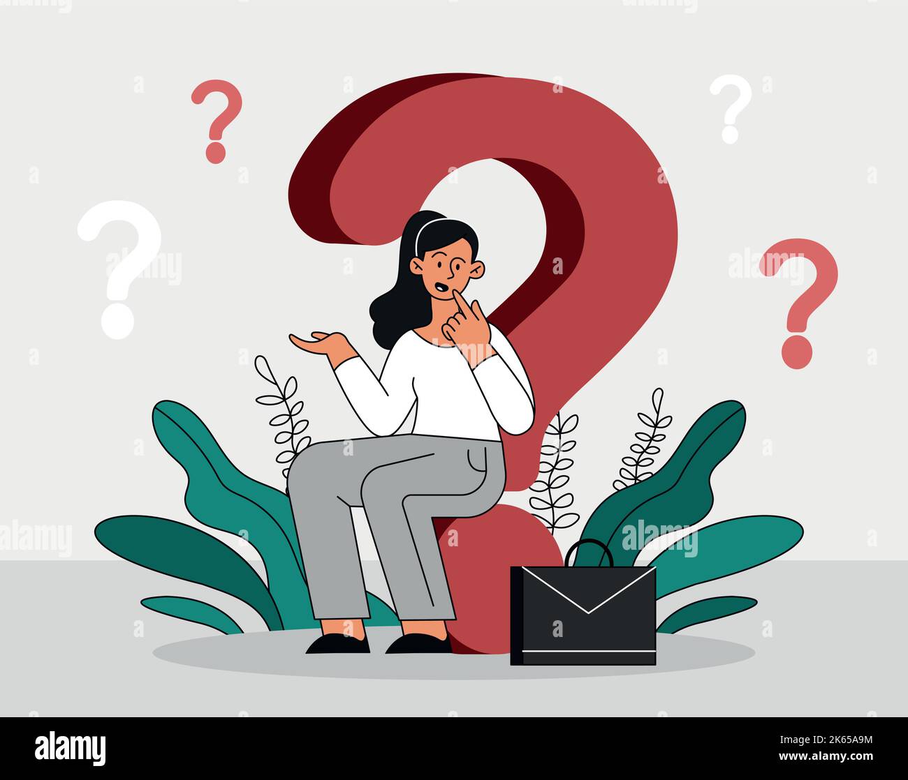 Punto Interrogativo Divertente Vettoriale StockDivertente Stickman Con