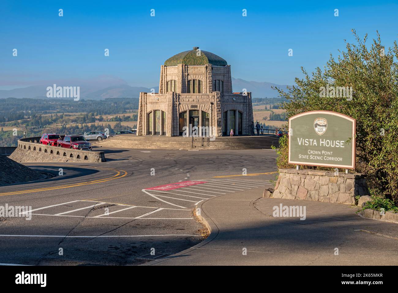 Vista House Visitor Center a Crown Point, stato dell'Oregon. Foto Stock