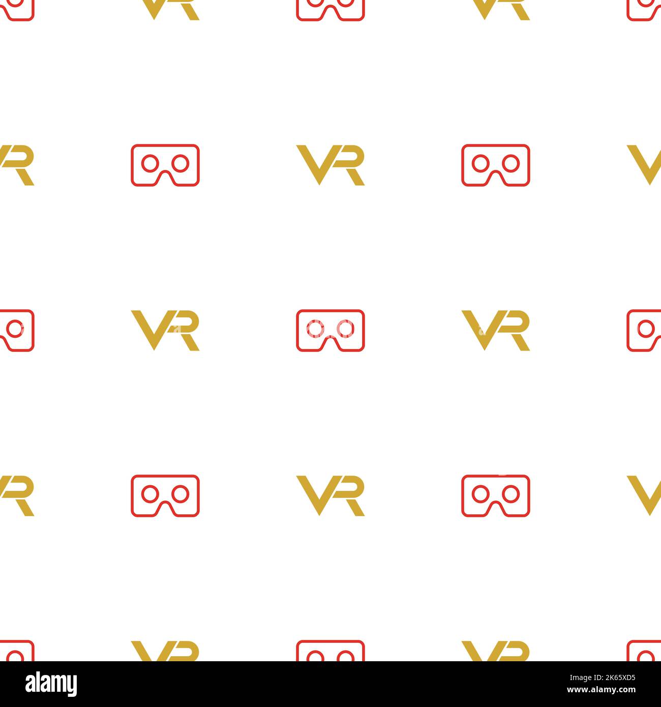 Motivo senza cuciture con logo VR colorati. Logo di realtà virtuale Foto Stock