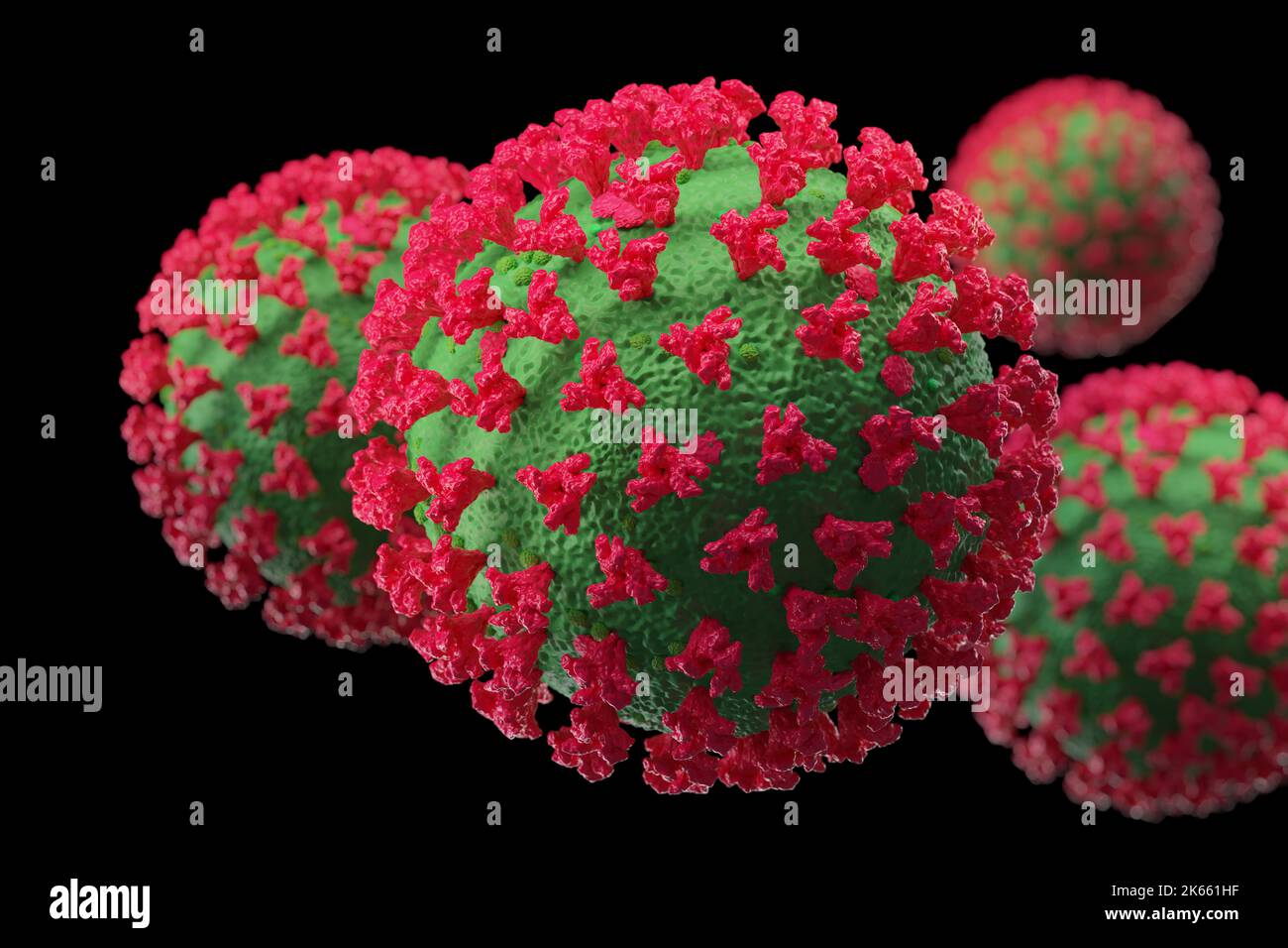 Variante COVID coronavirus illustrazione medica 3D rendering. BQ.1,1 sottvariante altamente mutata, molto contagiosa Foto Stock