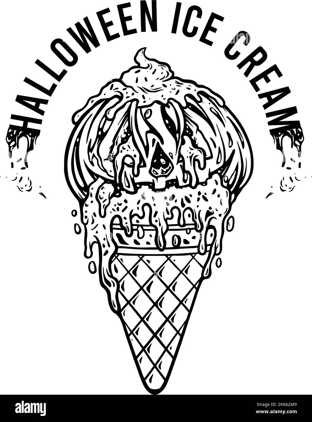 Silhouette Halloween zucca gelato Cone illustrazioni vettoriali per il tuo lavoro Logo, mascotte merchandise t-shirt, adesivi e disegni etichette, poster Illustrazione Vettoriale