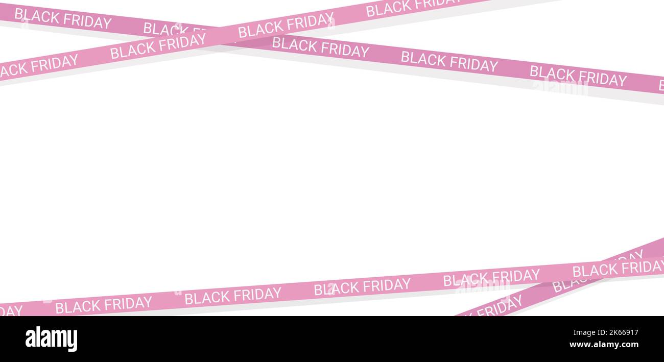 bianco testi ripetuti nero venerdì su nastro rosa Illustrazione Vettoriale