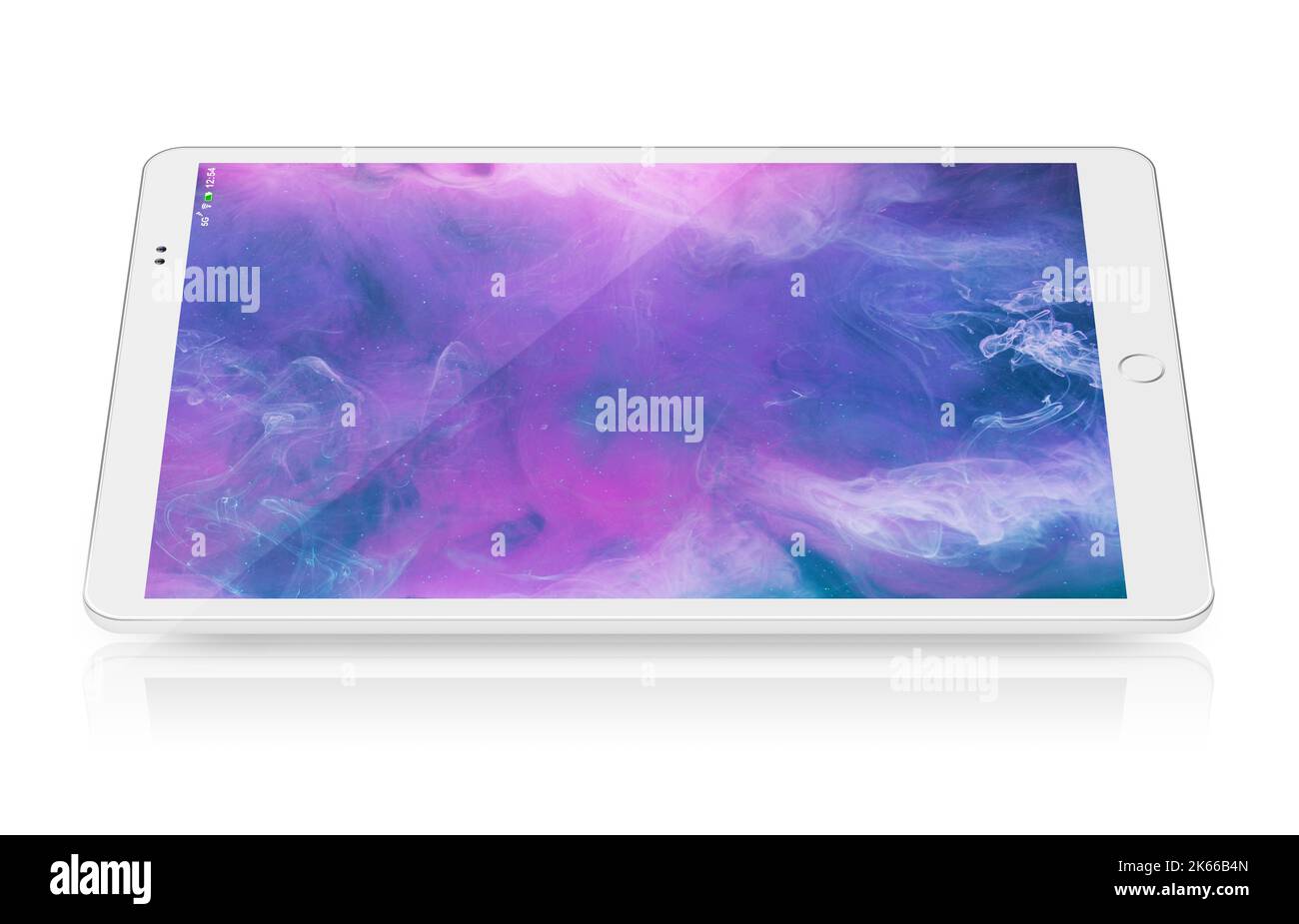 tablet con schermo rosa bianco per dispositivi intelligenti Foto Stock