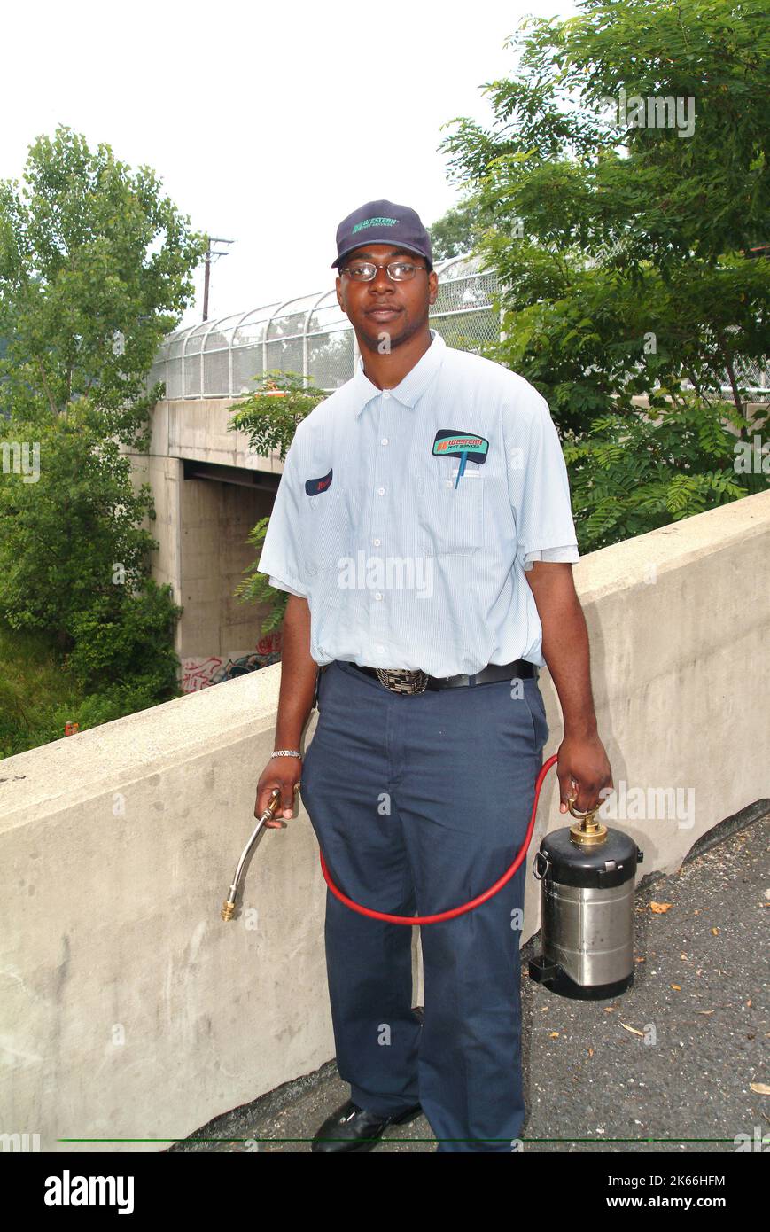 Lavoratore di controllo di peste Foto Stock