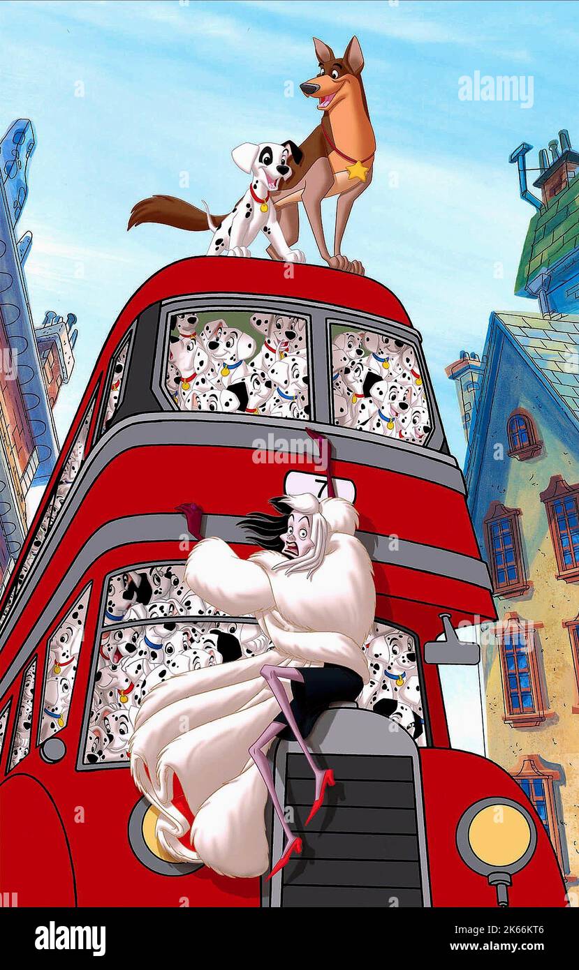 PATCH, Thunderbolt, CRUELLA DE VIL, cuccioli, 101 Dalmatians II: PATCH'S LONDON ADVENTURE, 2003 Foto Stock