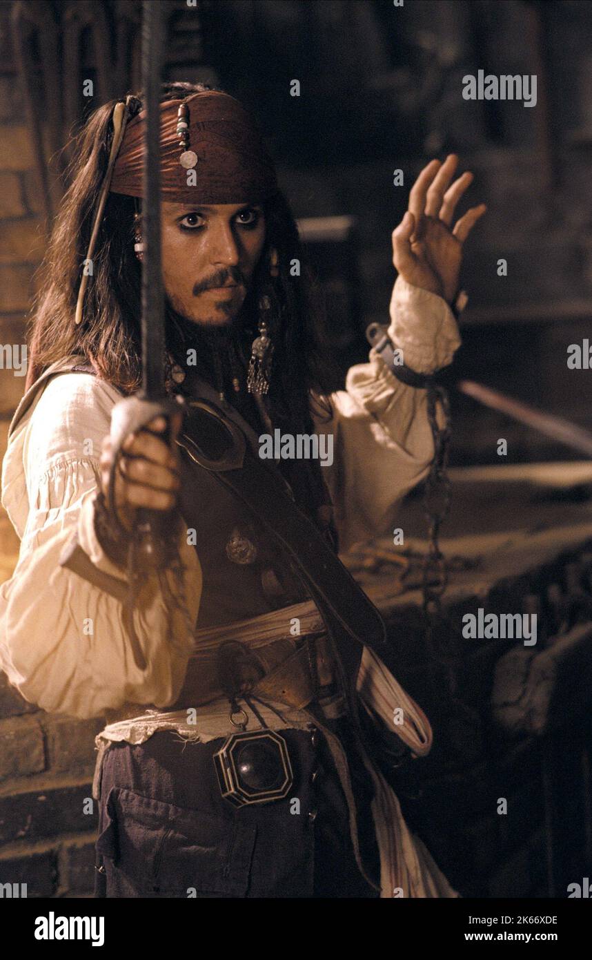 JOHNNY DEPP, pirati dei Caraibi: La maledizione della perla nera, 2003 Foto Stock