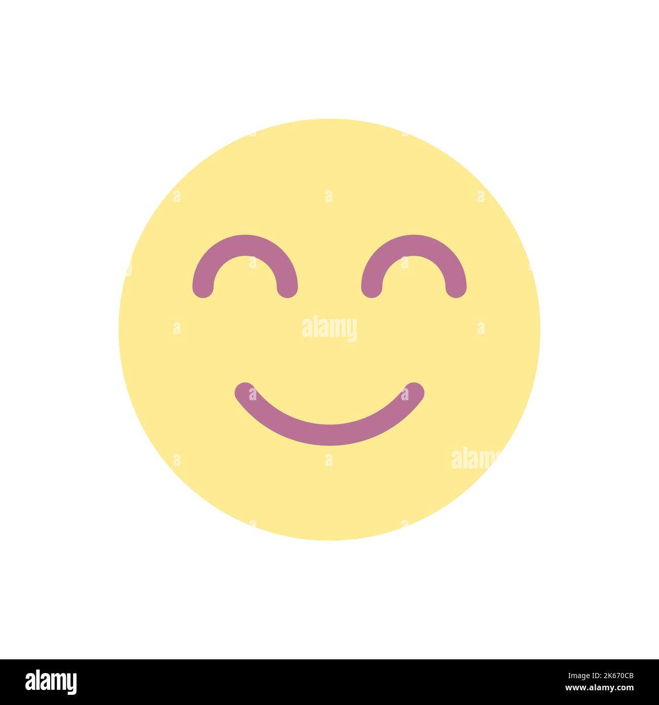 Icona dell'interfaccia utente a colori piatti emoji contented Illustrazione Vettoriale
