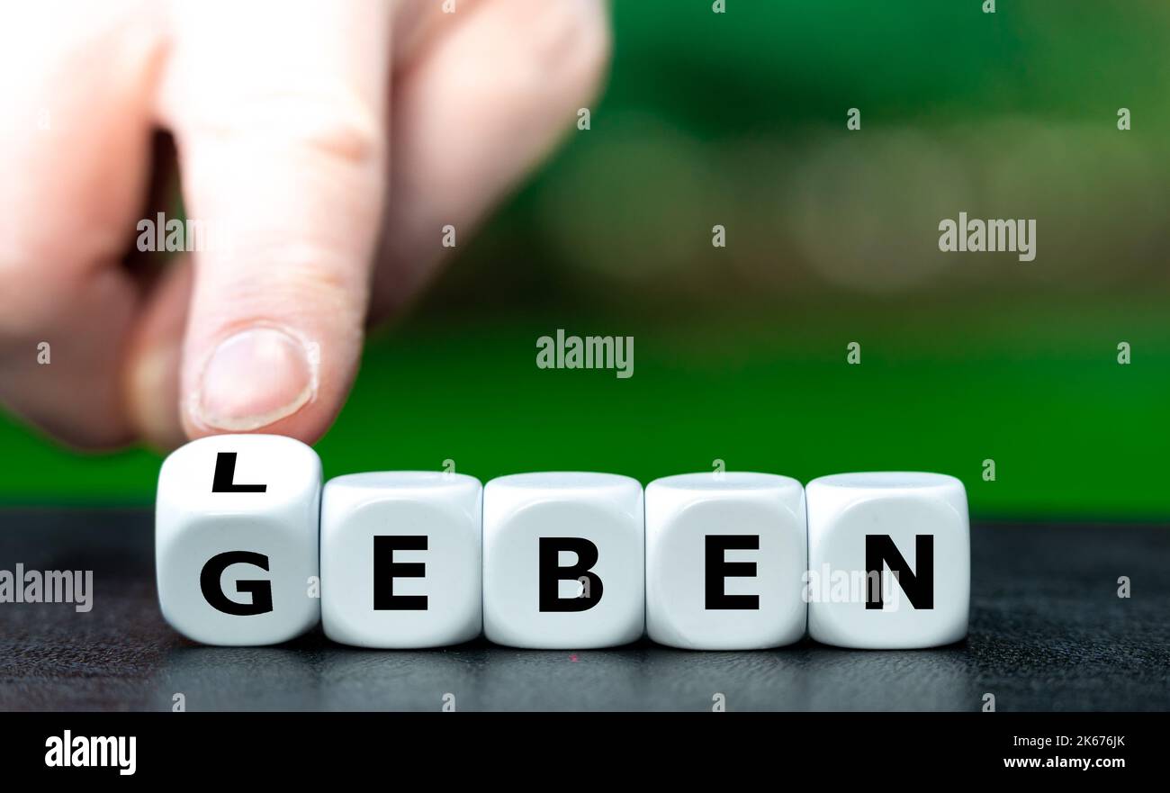 Espressione tedesca «leben geben». Foto Stock