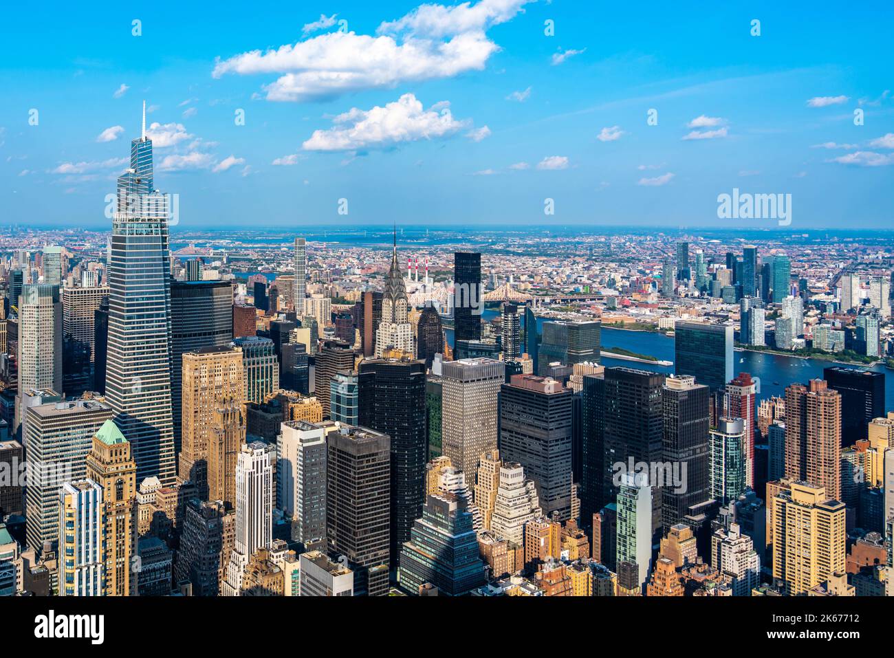 Skyline di New York City, panorama con grattacieli a Midtown Manhattan Foto Stock