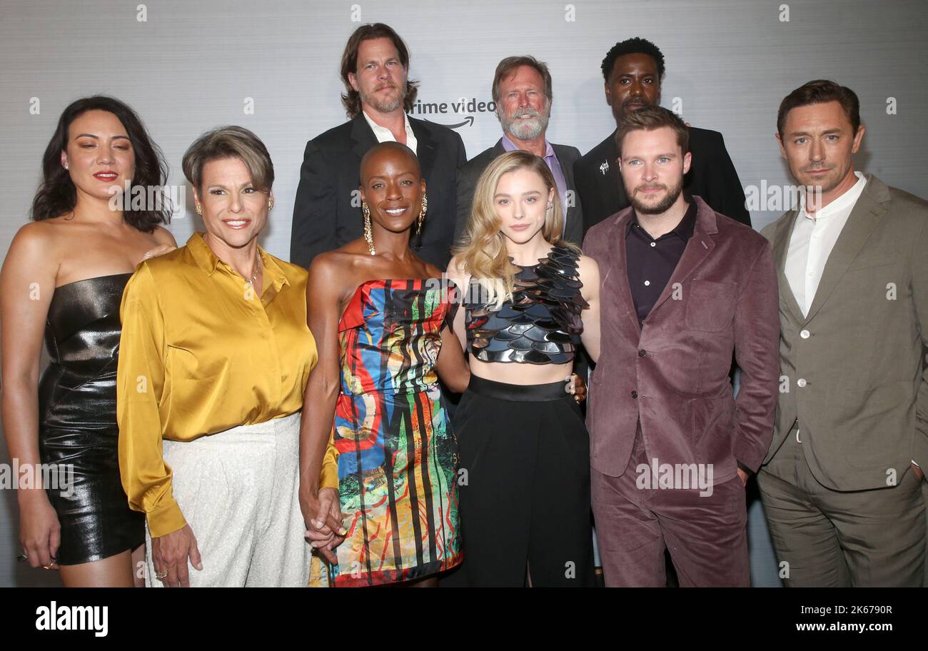 LOS ANGELES, CA - OTTOBRE 11: Lisa Joy, Alexandra Billings, Jonathan Nolan, T'Nia Miller, Louis Herthum, Chlo'Grace Moretz, Gary Carr, Jack Reynor, JJ Feild al prime Video Season One Premiere of the Peripheral all'Ace Hotel di Los Angeles, California, il 11 ottobre 2022. Credito: Faye Sadou/MediaPunch Foto Stock