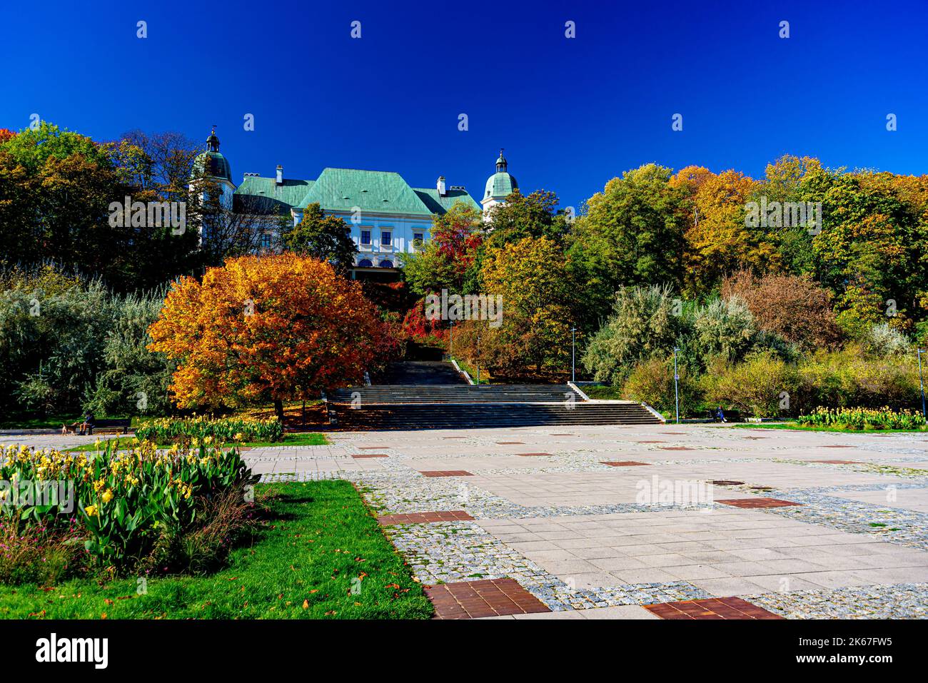 Warszawa , Widok na Zamek Ujazdowski. Fot.Wojciech Fondalinski Foto Stock