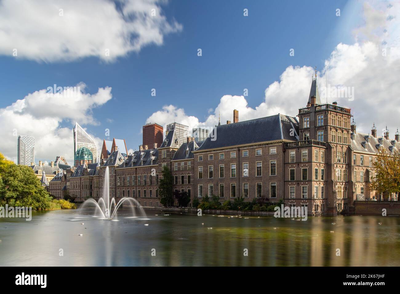 Binnenhof e Hofvijver, l'Aia, Paesi Bassi Foto Stock