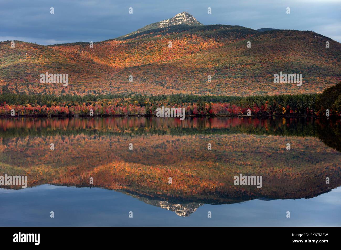 Riflessi fogliame caduta sul lago Chocorua New Hampshire Foto Stock