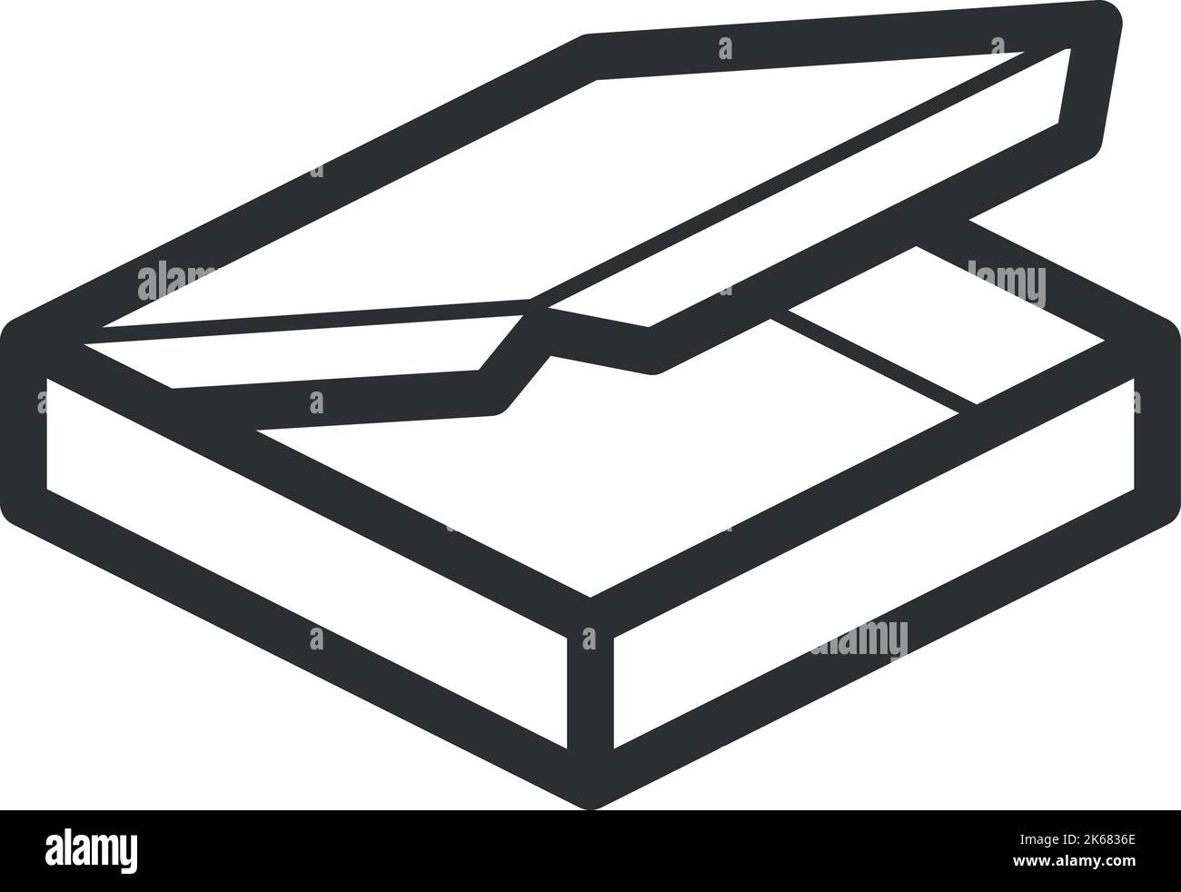Icona della scatola della pizza. Simbolo della linea di consegna degli alimenti Illustrazione Vettoriale