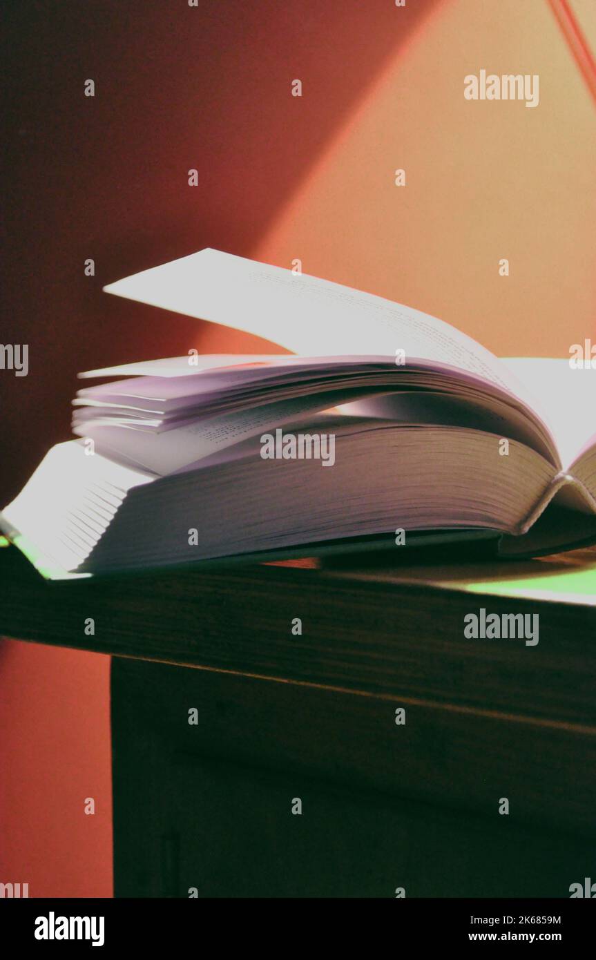 aprire le pagine bianche del libro Foto Stock