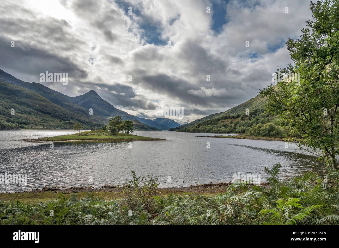 Piccola isola nel mezzo di Kinlochleven un paradiso per la fauna selvatica Foto Stock